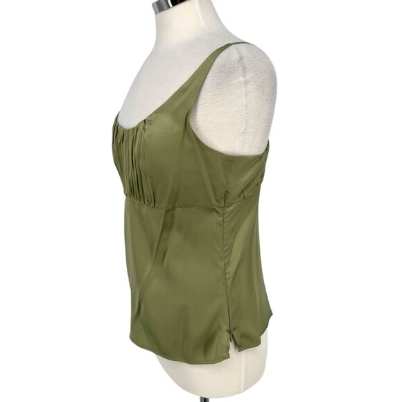 Classiques Entier Vintage Silk Scoop Neck Sleeveless Tank Top Green Size Medium - Picture 4 of 11